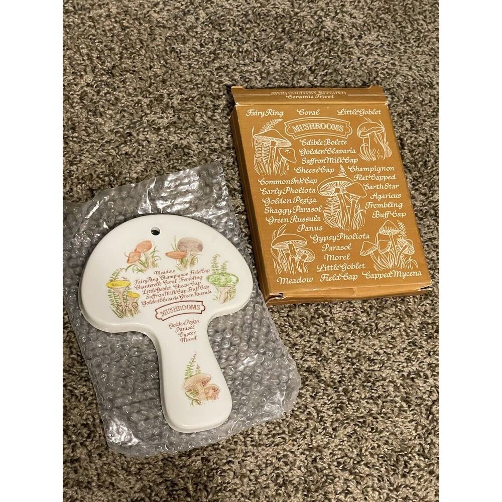 Vintage Mushroom Spoon Rest Trivet Weiss Brazil Kitchen Wall Art 1980 Avon